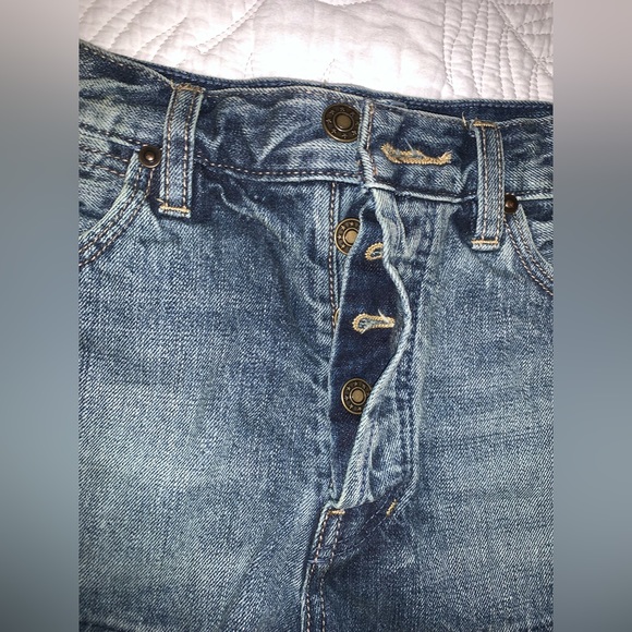 Free People Boho High-Waisted Frayed Cutoff Denim Festival Jean Shorts 25 NWT - Picture 4 of 5